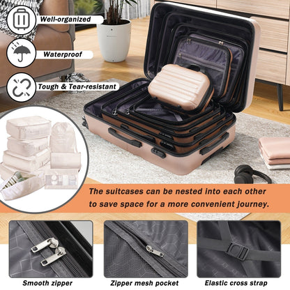Hardshell ABS Luggage Set - Lightweight &amp; Durable Suitcases with Dual