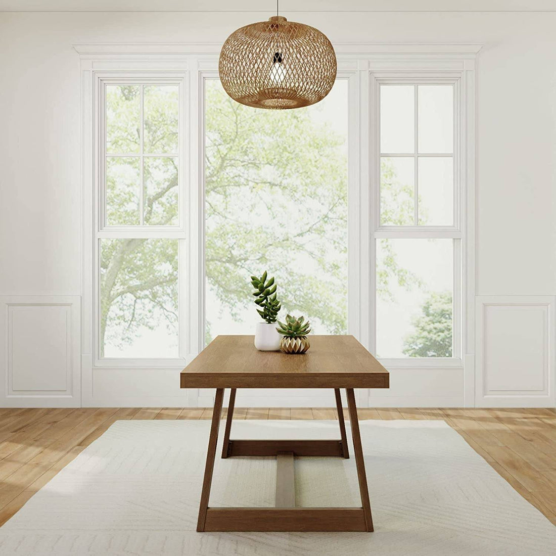 Pecan Wirebrush Wood Rectangular Dining Table