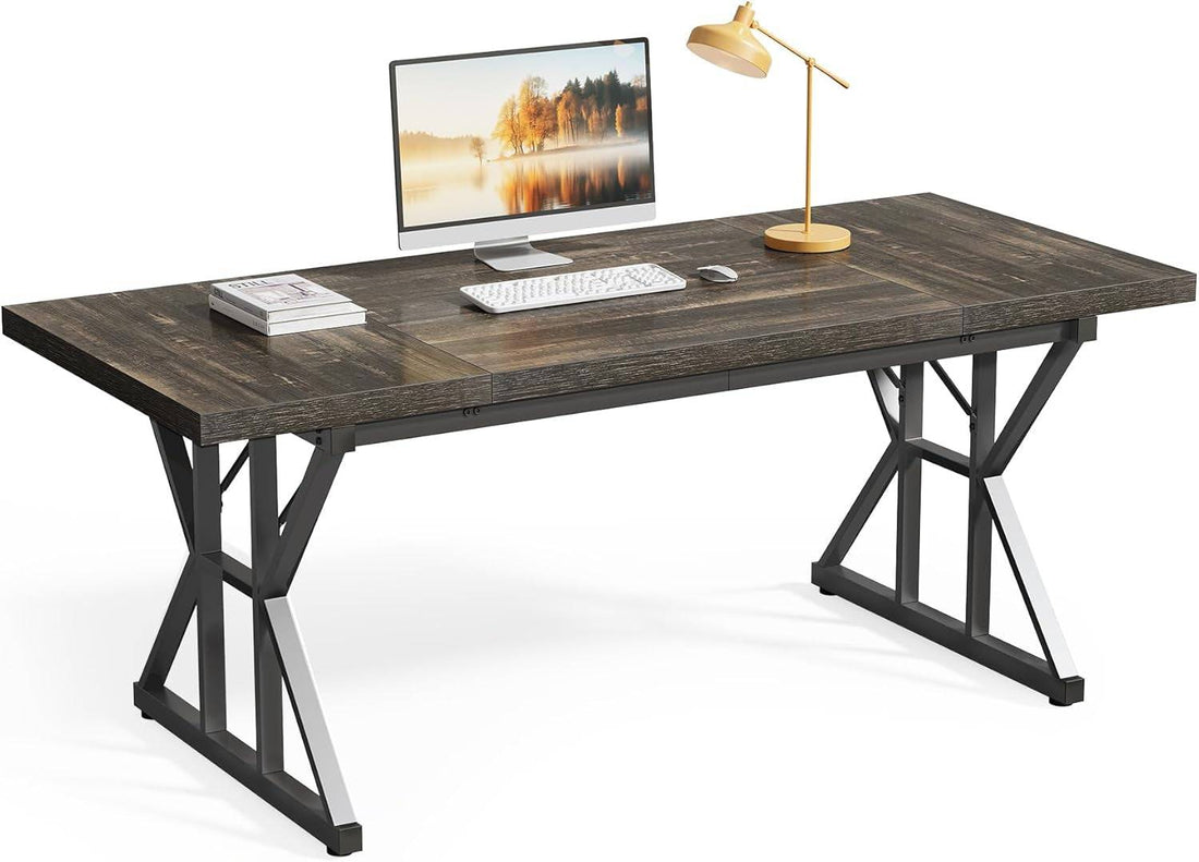 70.8-Inch Large Executive Desk, Extra Long Computer Office Desk
