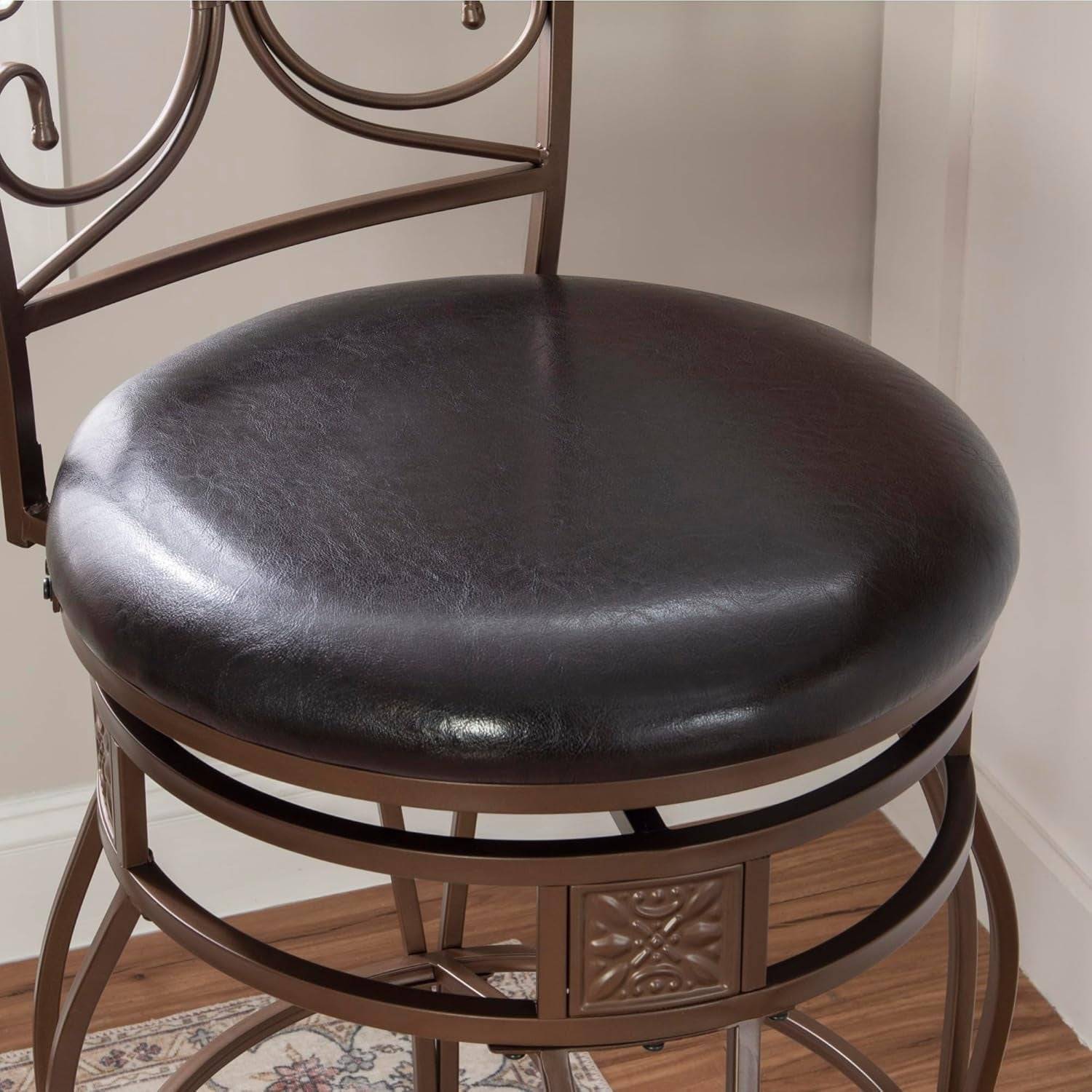 Company Back Scroll  Big and Tall Barstool, Bar Height, Dark
