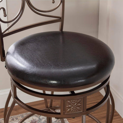 Company Back Scroll  Big and Tall Barstool, Bar Height, Dark