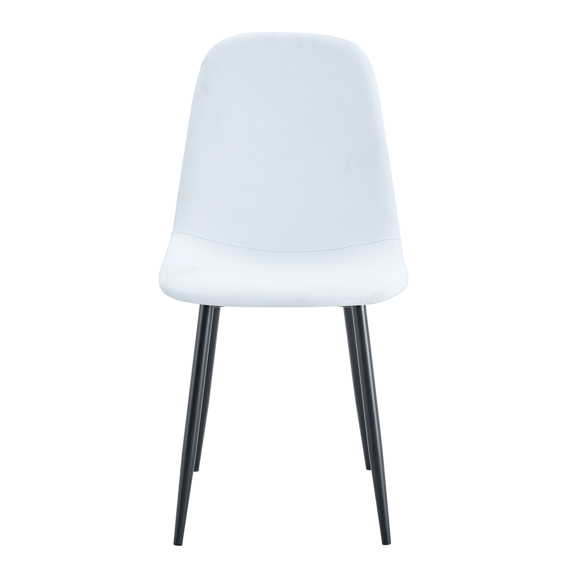 Luxury Simple Chair - Set of 4 WHITE Linen-Cotton Material High