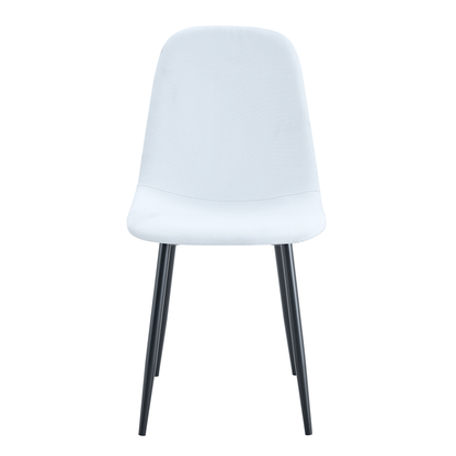 Luxury Simple Chair - Set of 4 WHITE Linen-Cotton Material High