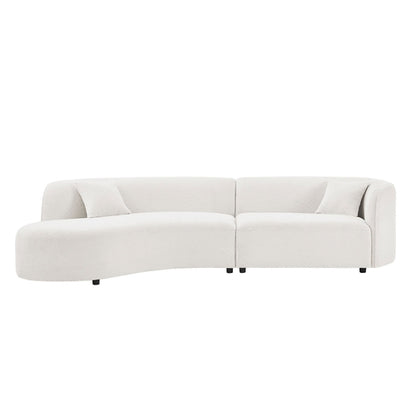 Luxury Modern Style Living Room Upholstery Curved Sofa with Chaise