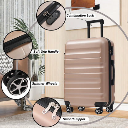 Hardshell ABS Luggage Set - Lightweight &amp; Durable Suitcases with Dual