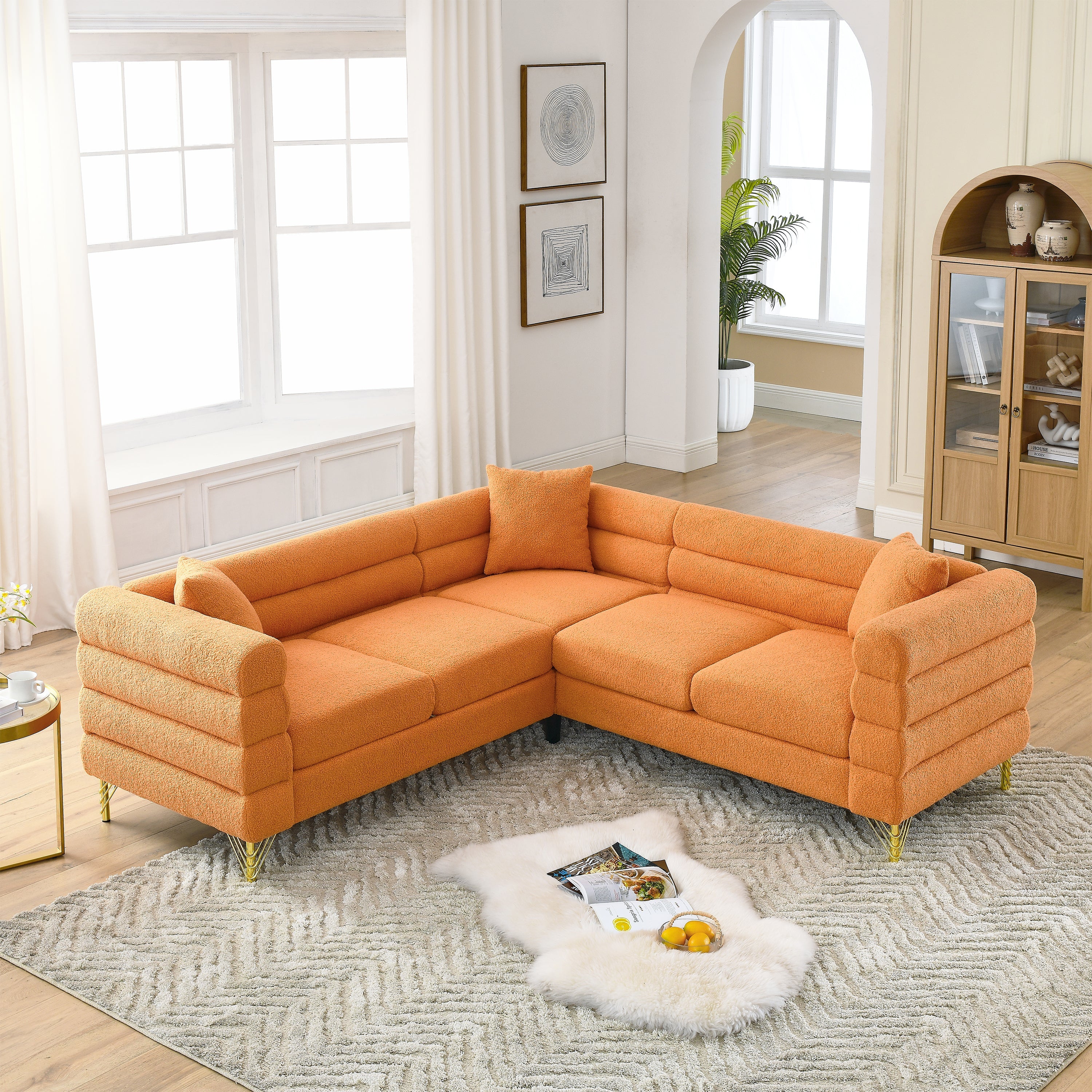 81.5-Inch Oversized Corner Sofa Covers, L-Shaped Sectional Couch,