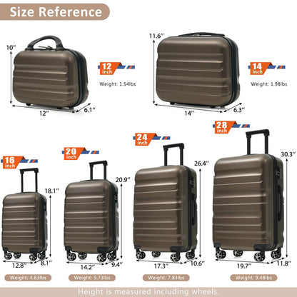 6-Piece ABS Hardshell Luggage Set - Lightweight &amp; Durable Suitcases