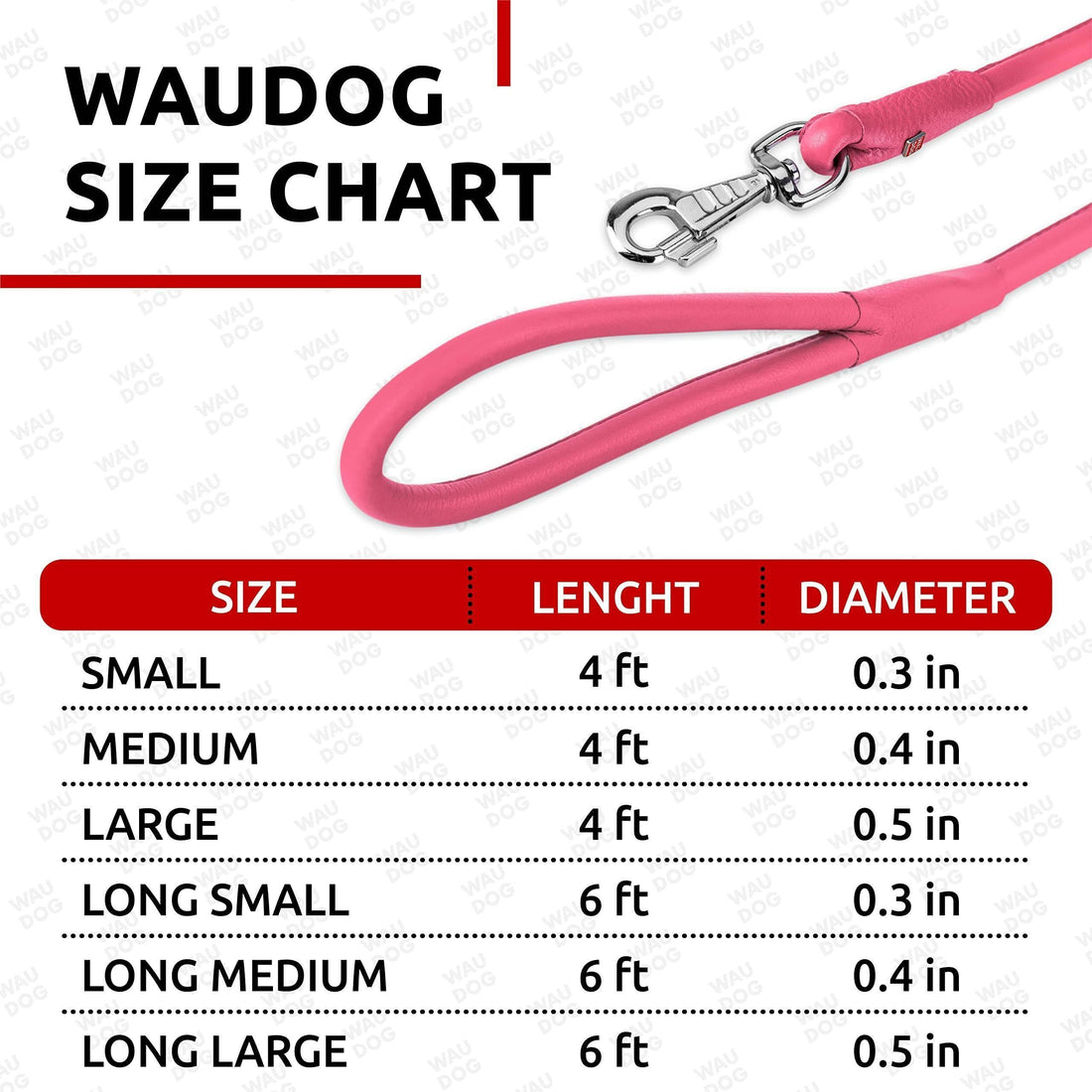 Rolled Leather Dog Leash 4Ft * 0.4 in for Small Medium and Large Dogs
