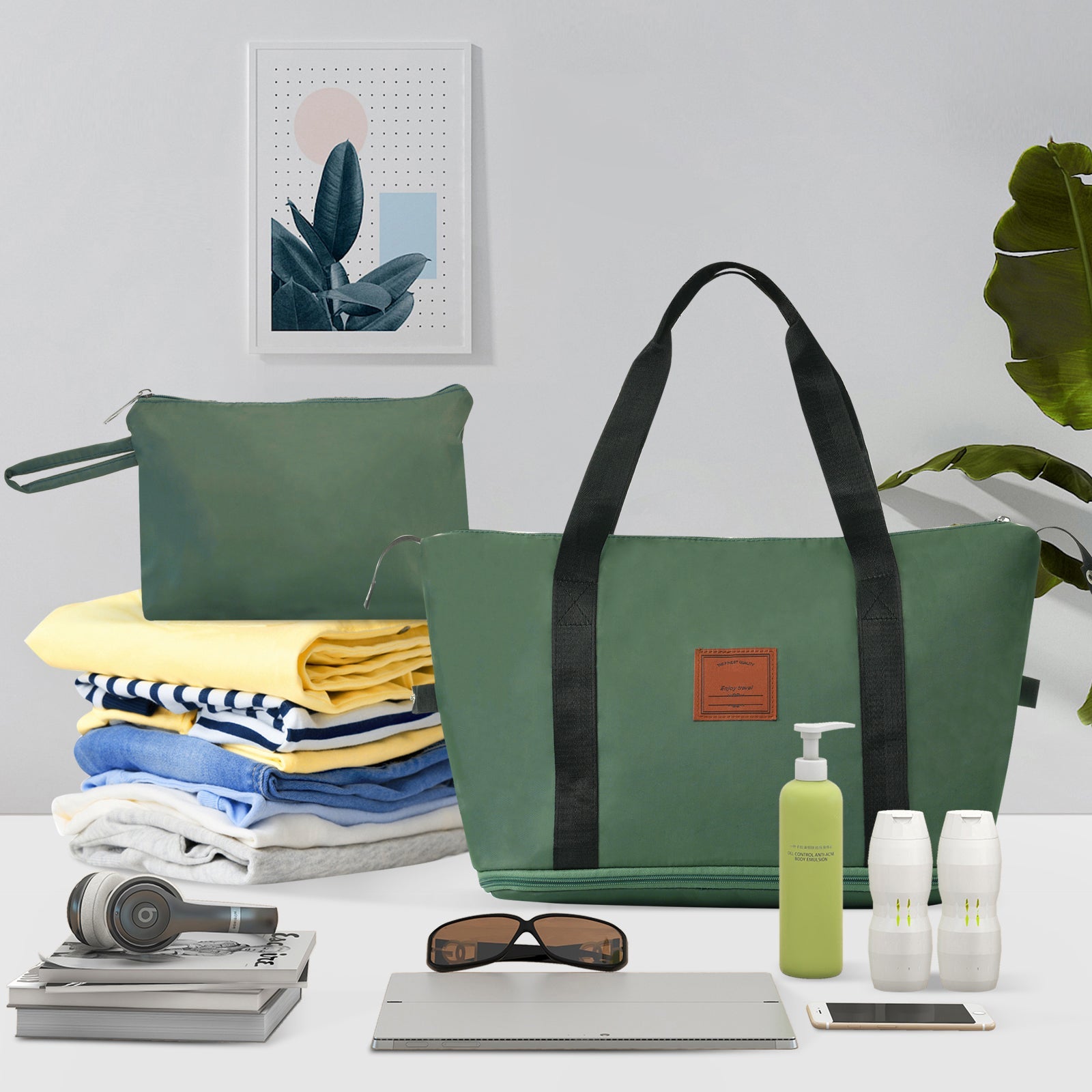 Hardshell Luggage Sets 6 Piece Suitcase Set, Expandable Lightweight