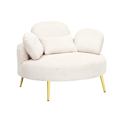 61 inches beige comfortable seat, small sofa with small end table,