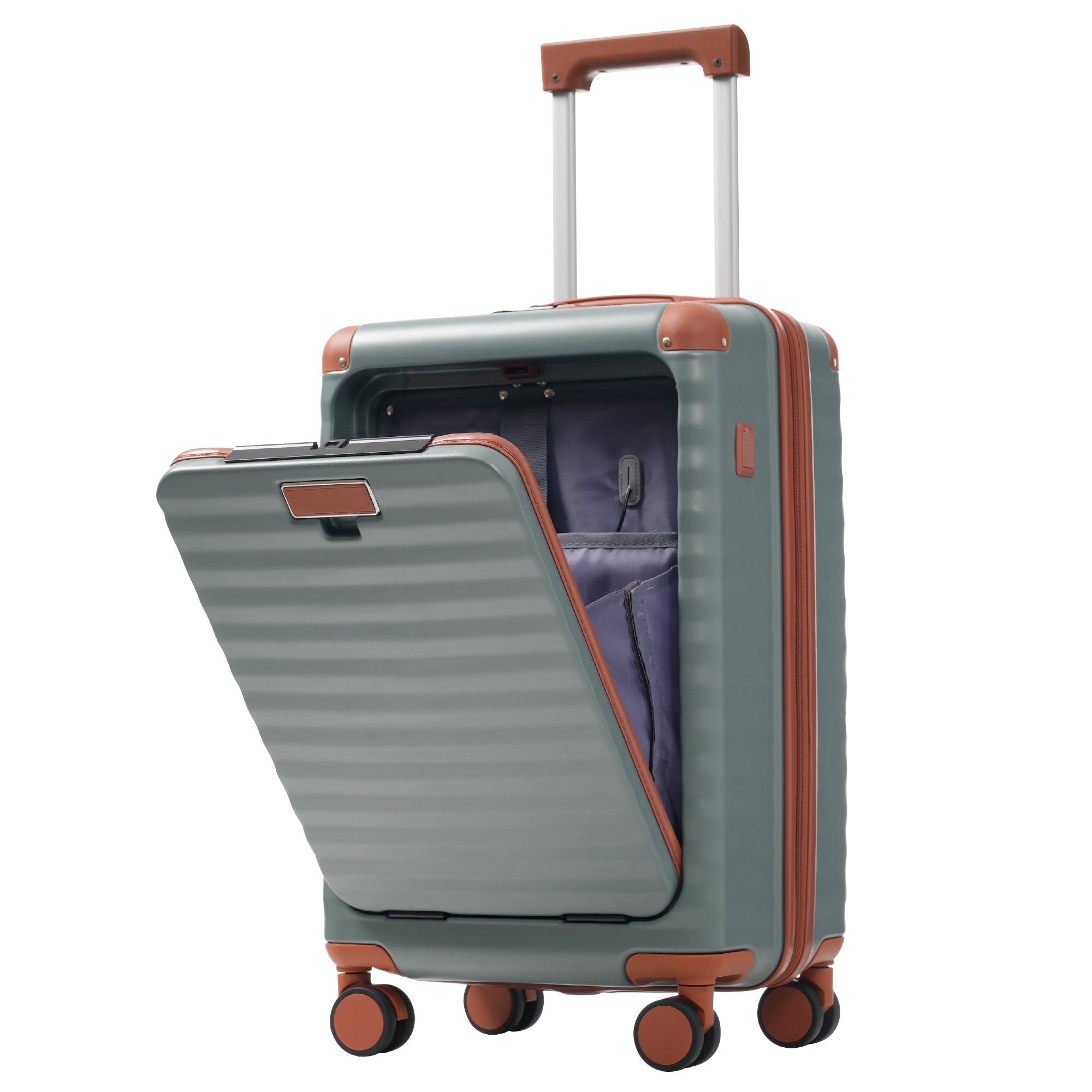 Luggage Sets 5 Piece with Front Opening , Hardside Expandable Carry on