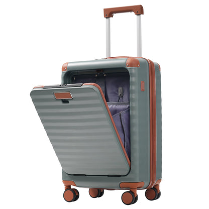 Luggage Sets 5 Piece with Front Opening , Hardside Expandable Carry on