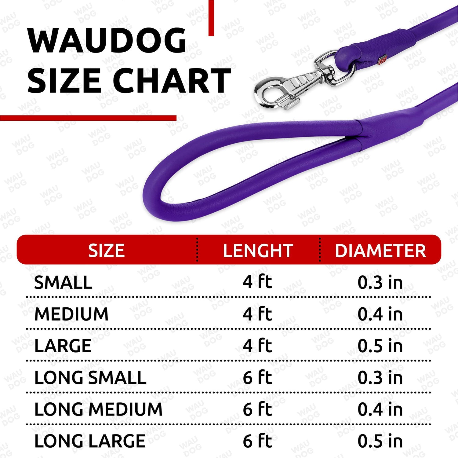 Rolled Leather Dog Leash 6Ft * 0.5 in for Small Medium and Large Dogs