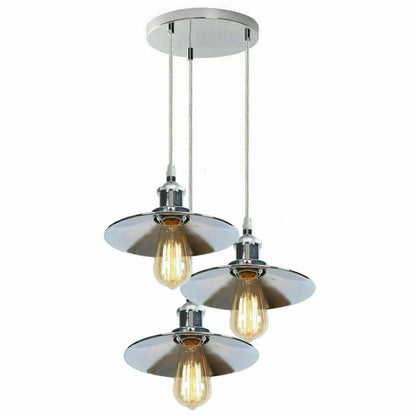 Modern 3-Light Pendant Ceiling Fixture Lighting | Chrome Finish Home