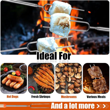 Extendable Stainless Steel Roasting Sticks 10 pcs