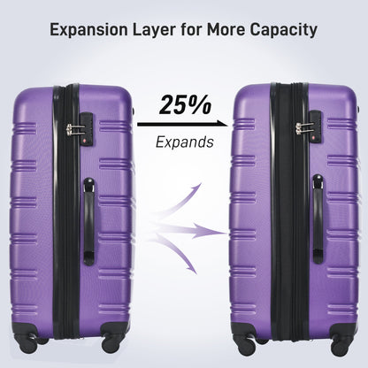3 Piece Luggage Set Hardside Spinner Suitcase with TSA Lock 20&