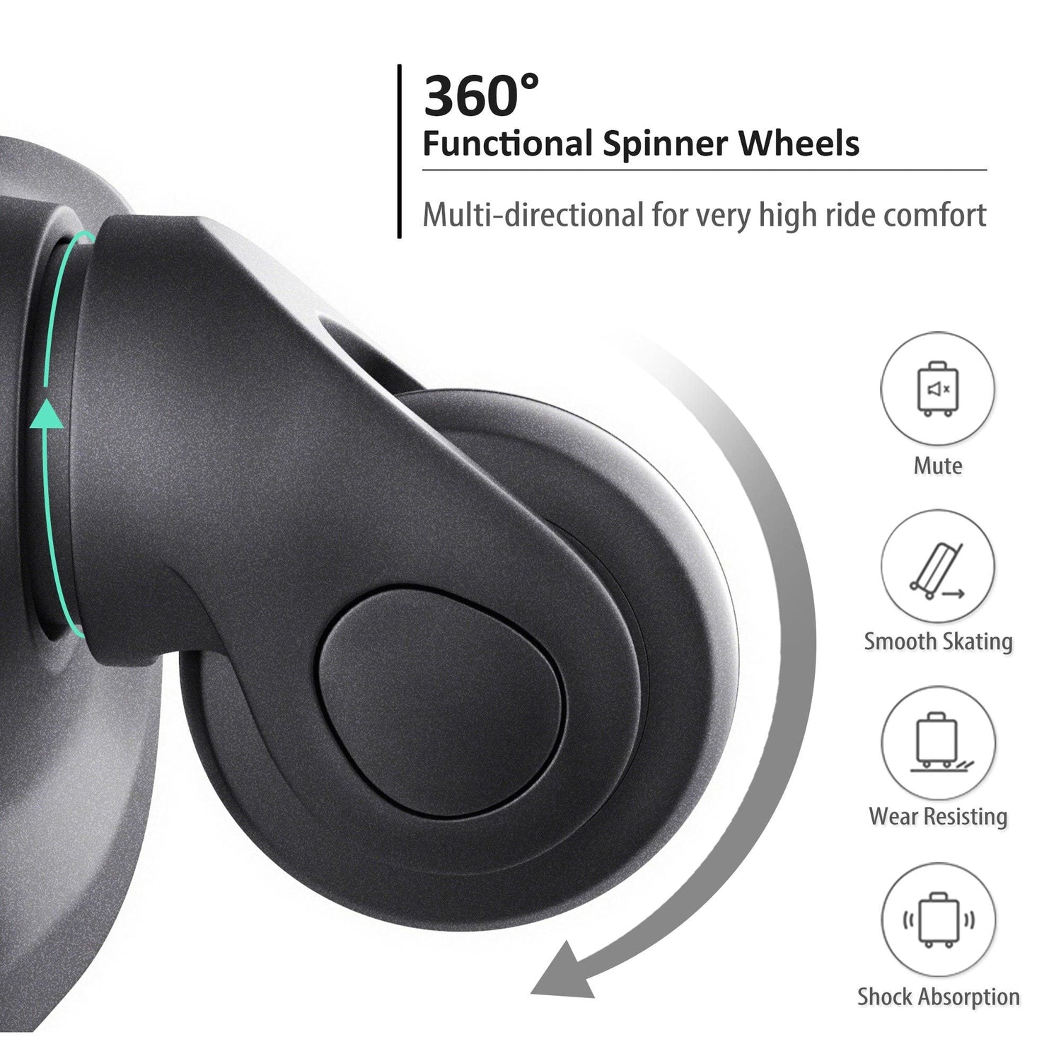 Expanable Spinner Wheel 2 Piece Luggage Set ABS Lightweight Suitcase