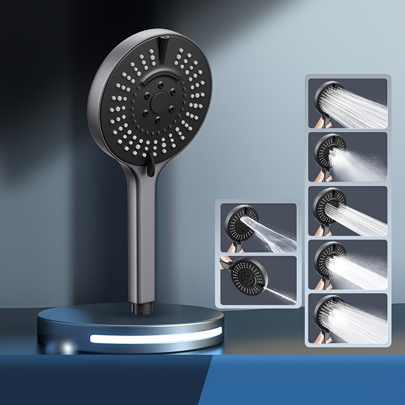 1pc Pressurized Handheld Shower Head, 7 Modes Adjustable Water Output Shower Head, Bathroom Shower Nozzle, Shower Sprinkler, Bathroom Hardware, Bathroom Accessories, Enjoy A Luxurious Bathing Experience