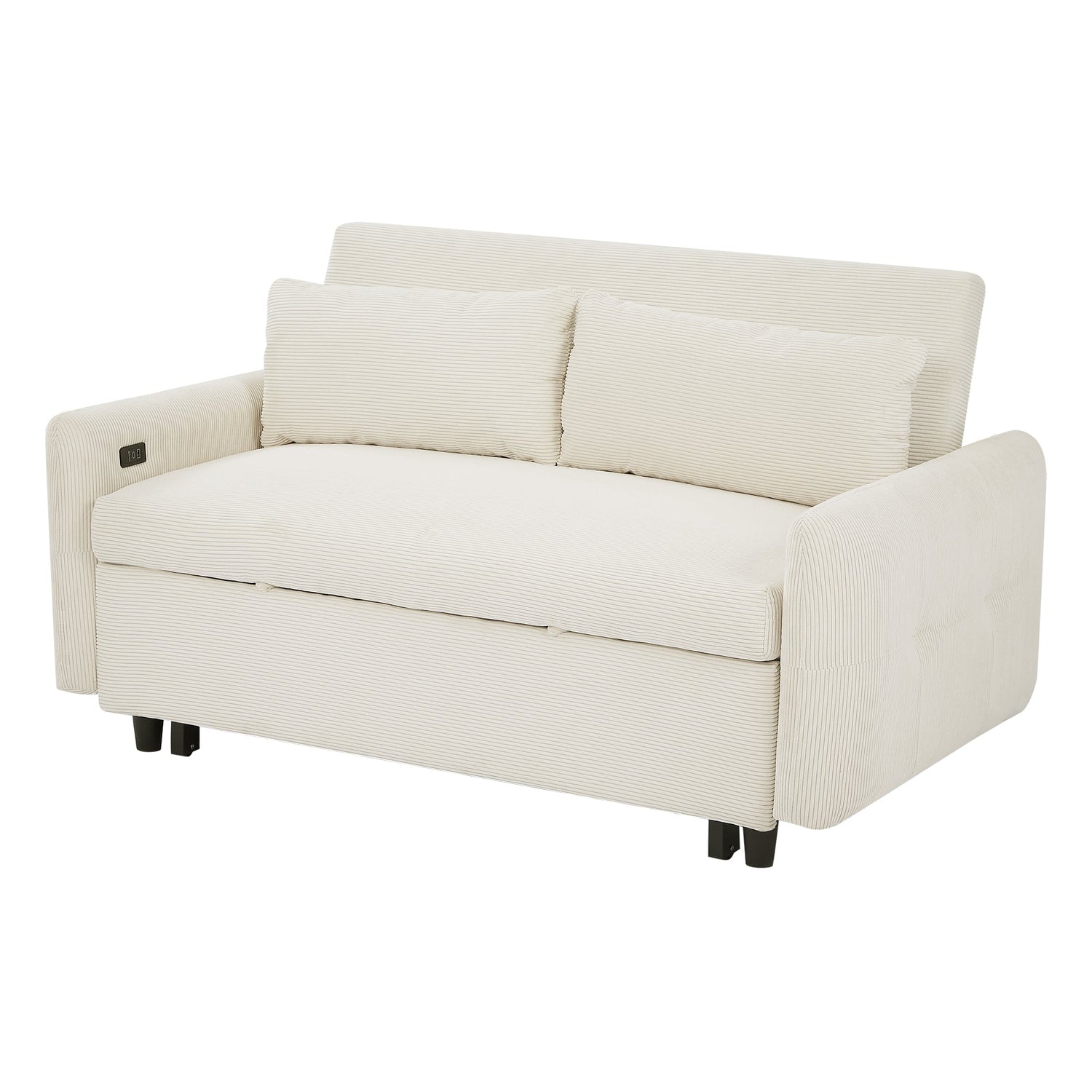 57.48" Pull-out Sofa Bed Convertible Couch 2 Seat Loveseat Sofa Modern