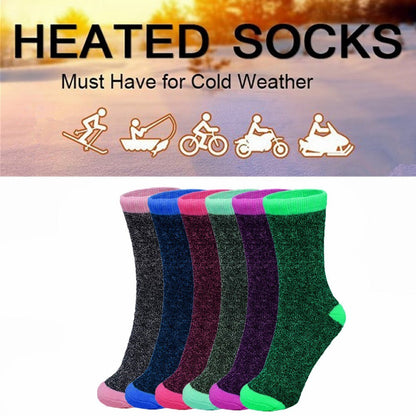Heated Socks 6 Pairs Womens Winter Warm Work Thermal Heated Thick