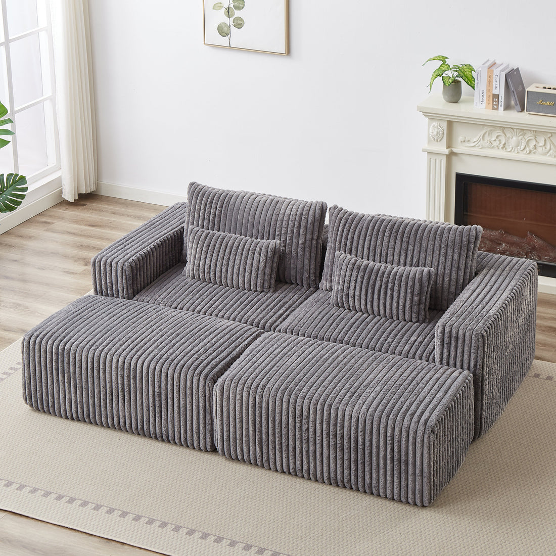 87" Oversized Sectional Lounge Chaise,No Assembly Required,Cloud Plush