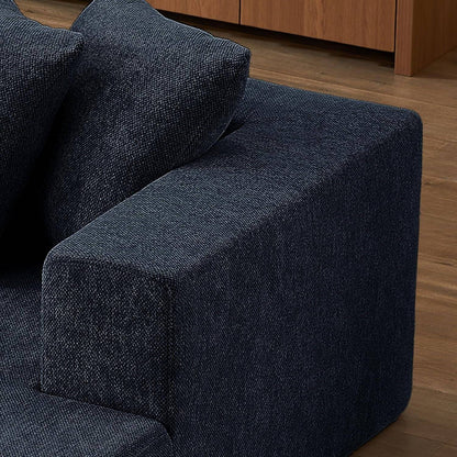 Modular Sectional Sofa 159&quot; U-Shaped, Black Chenille