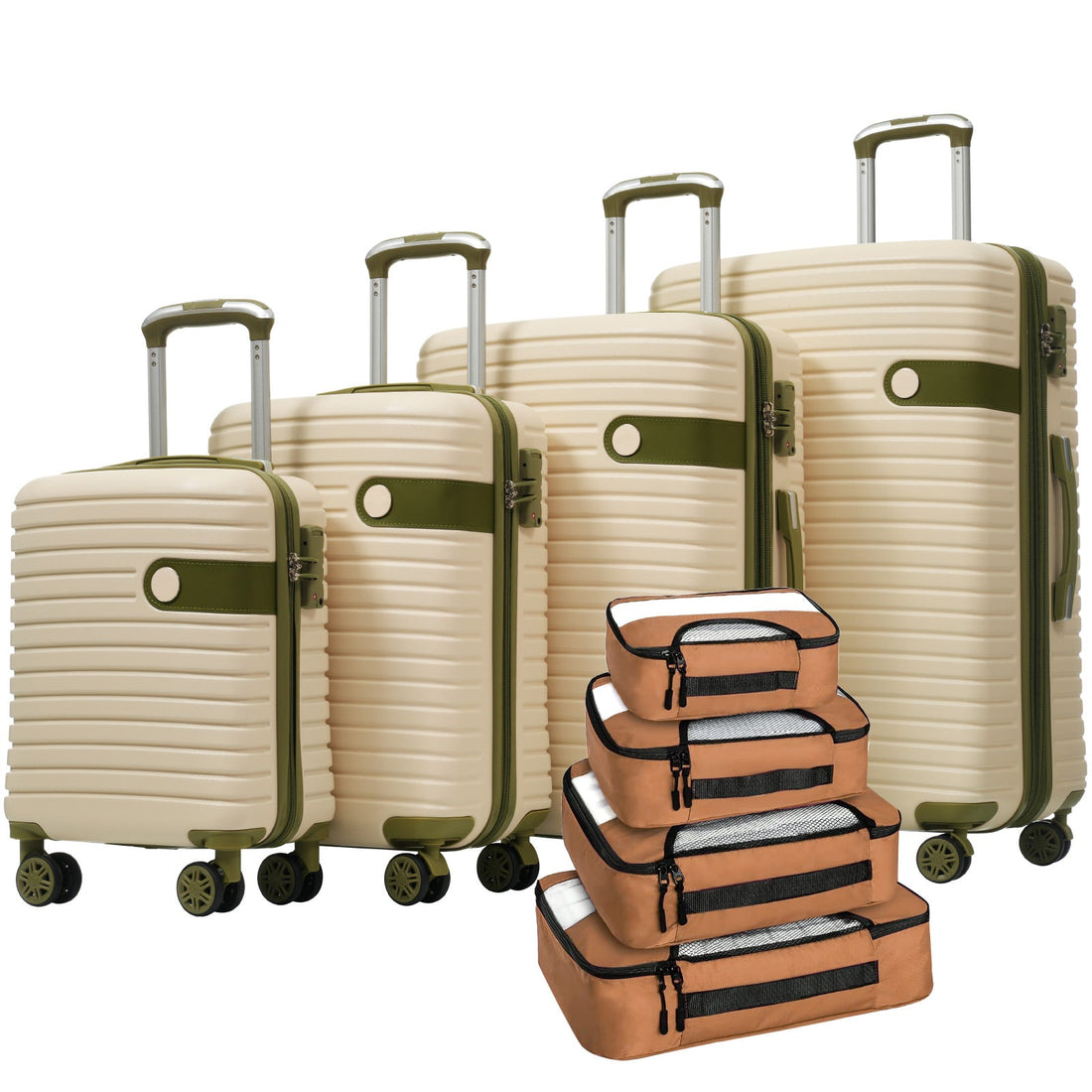 4 Piece Luggage Set Suitcase Set, ABS Hard Shell Lightweight