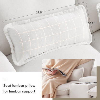 123*55" Modern U-shaped Sofa with Console,Cupholders and USB