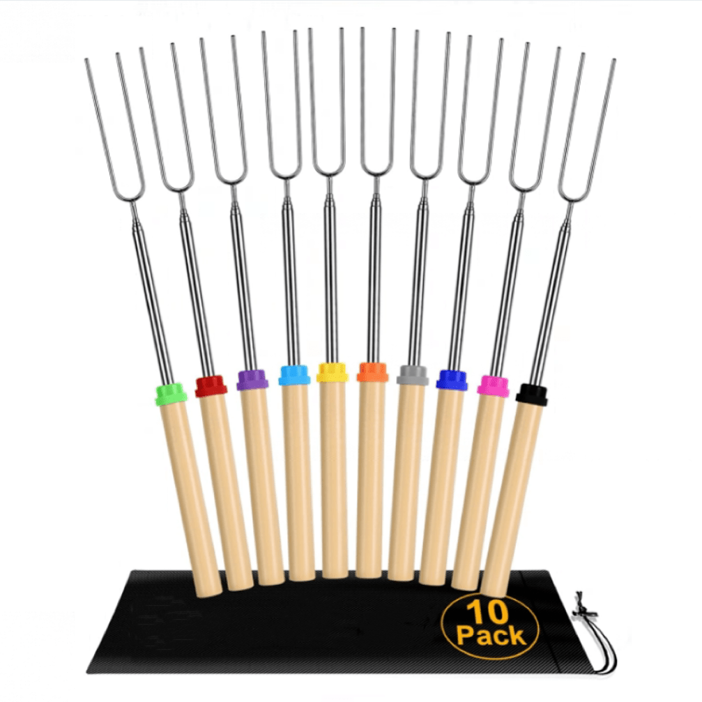 Extendable Stainless Steel Roasting Sticks 10 pcs