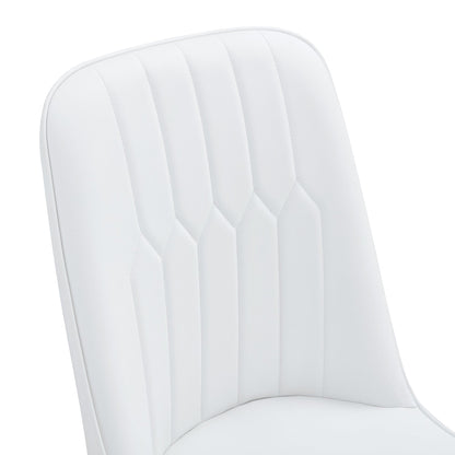 4 modern dining chairs, sleek PU leather backrest, and gold metal legs