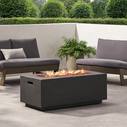 Contemporary Outdoor 40,000 BTU Propane Fire Pit Light Grey MgO