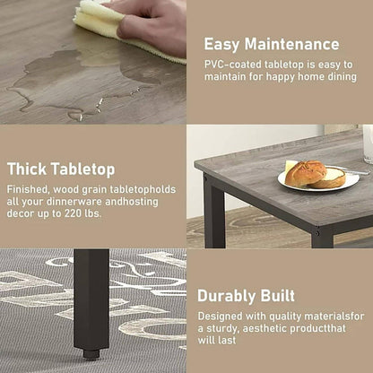 Dining Table Set for 4, Kitchen Room Table Set with 2 Benches, 3-Piece