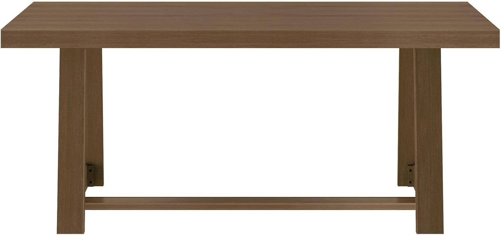 72 Inch Farmhouse Dining Table, Solid Wood Rustic Kitchen Table, Large