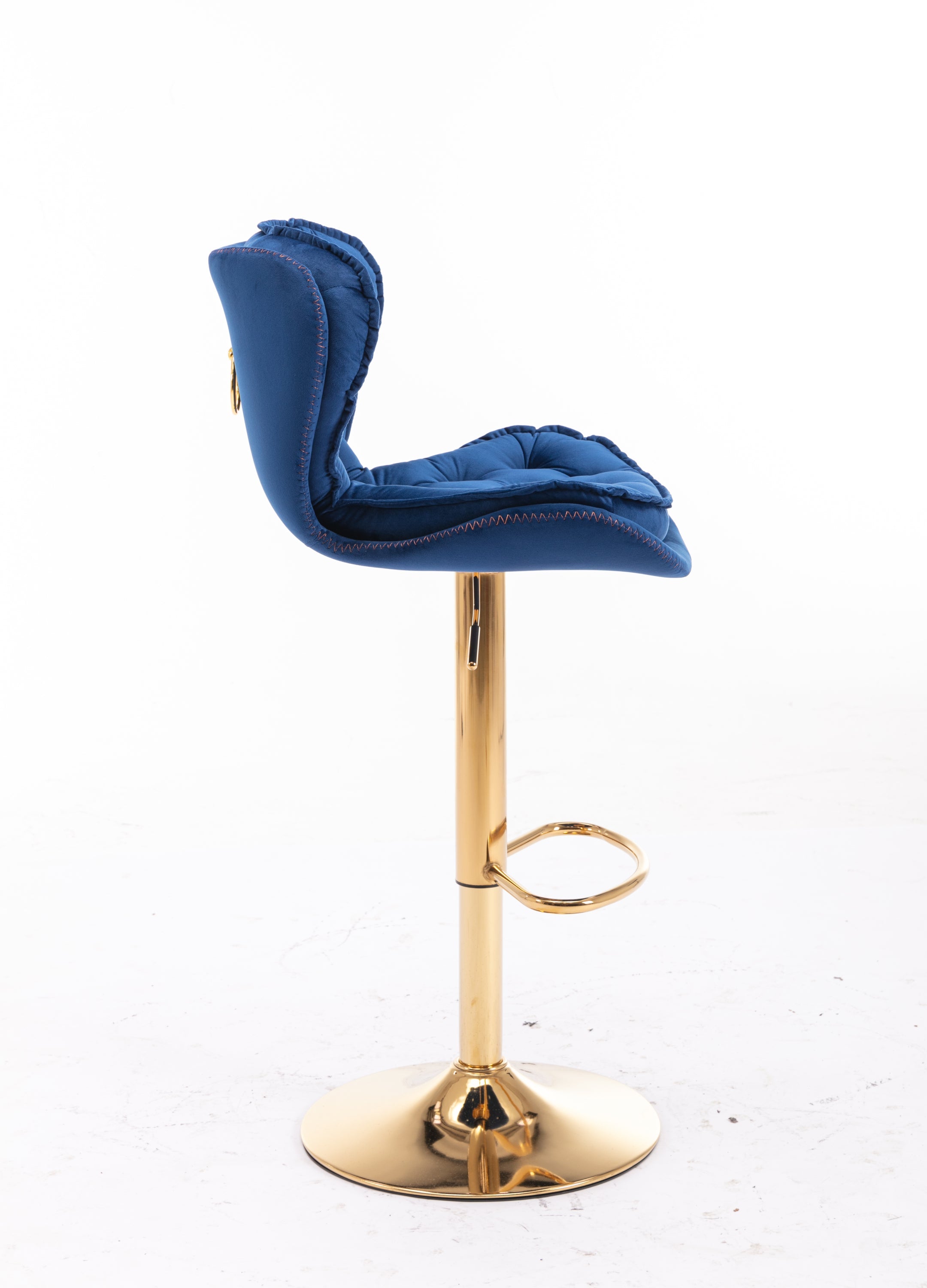 Set of 2  Bar Stools,with Chrome Footrest and Base Swivel Height