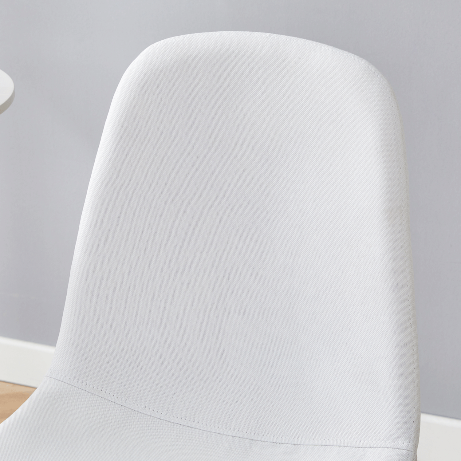 Luxury Simple Chair - Set of 4 WHITE Linen-Cotton Material High