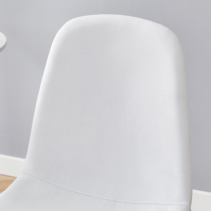 Luxury Simple Chair - Set of 4 WHITE Linen-Cotton Material High