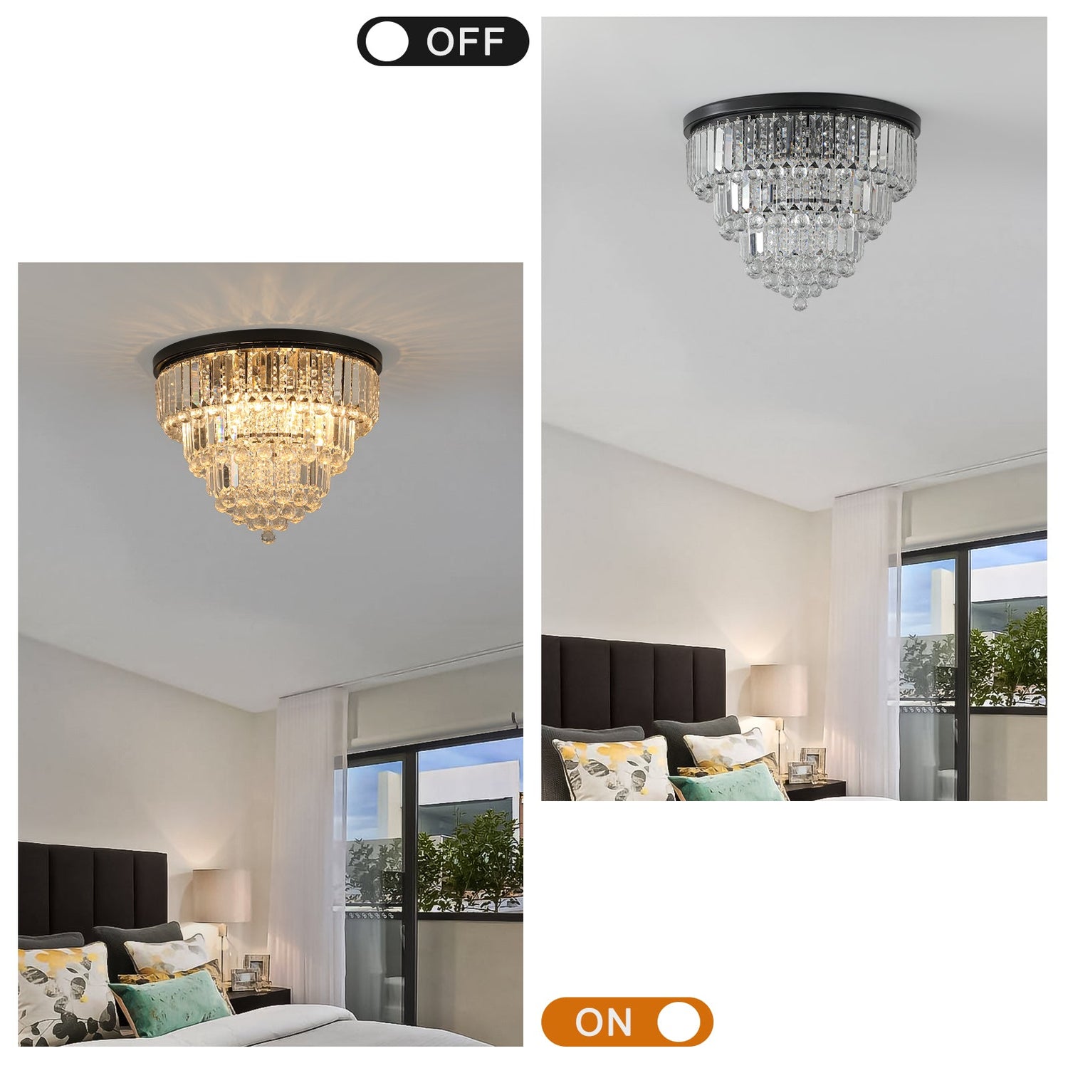 Black luxury modern style crystal lights, large ceiling chandeliers,
