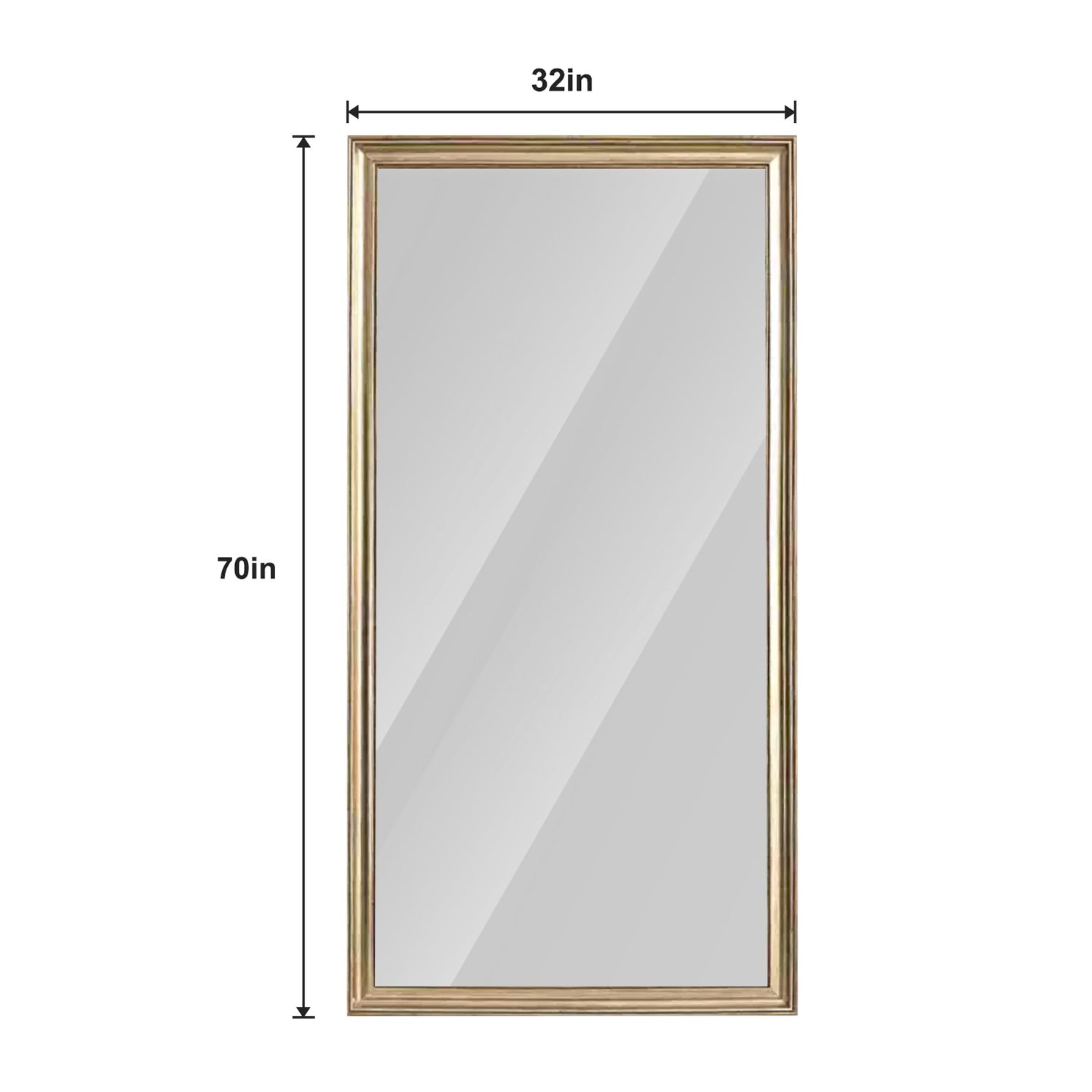 32"*70"Full body floor mirror - elegant frame design, durable