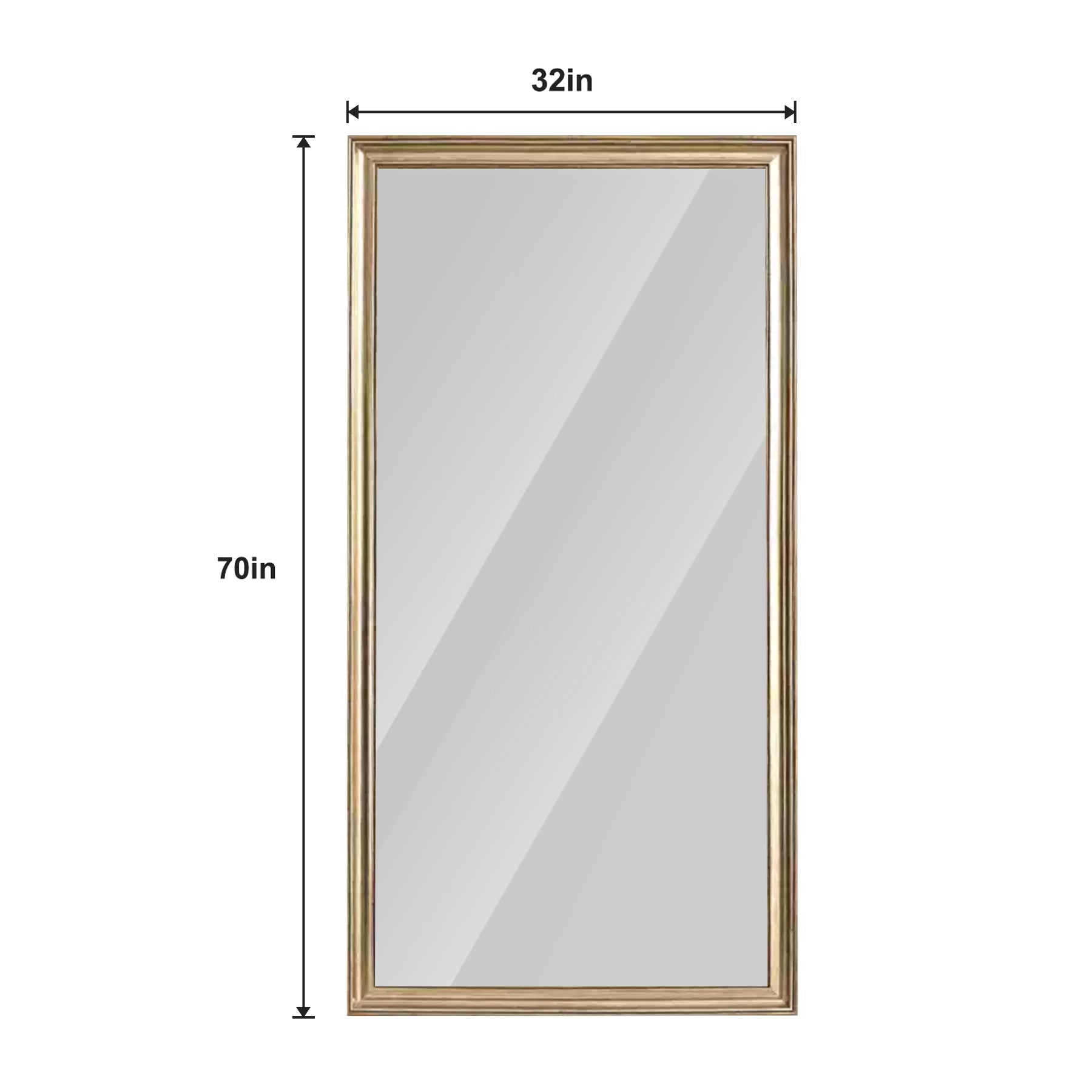 32"*70"Full body floor mirror - elegant frame design, durable