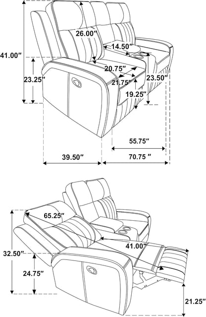 Gray Reclining Loveseat rana