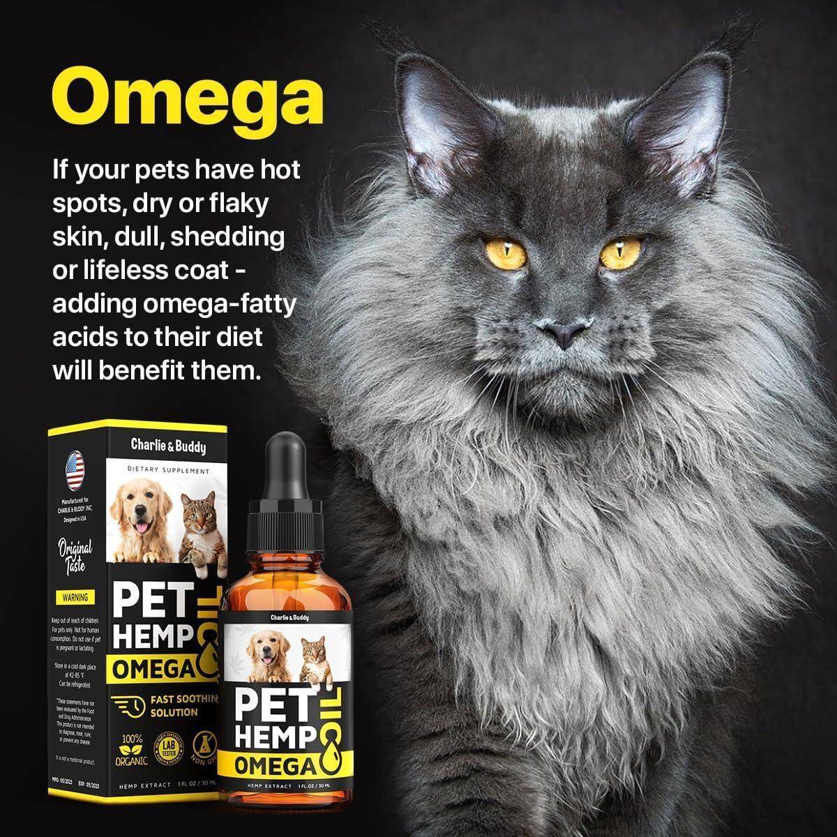 Charlie&amp;Buddy H–µmp and Salmon Oil for Dogs Skin and Coat H–µalth   3