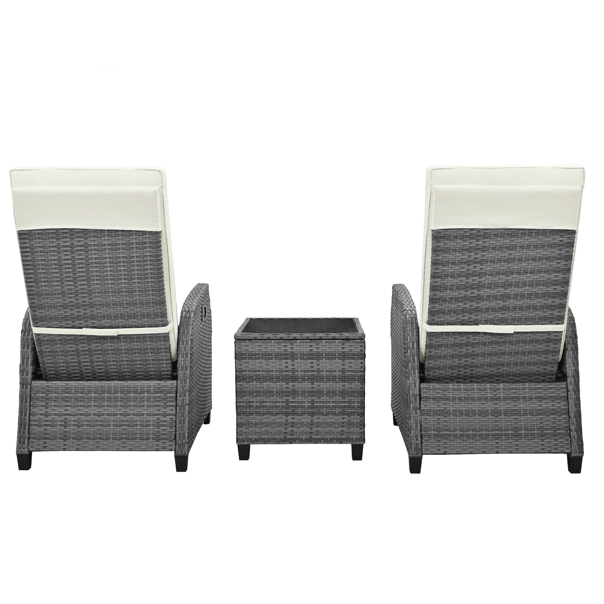 Outdoor Rattan Two-person Combination With Coffee Table, Adjustable,