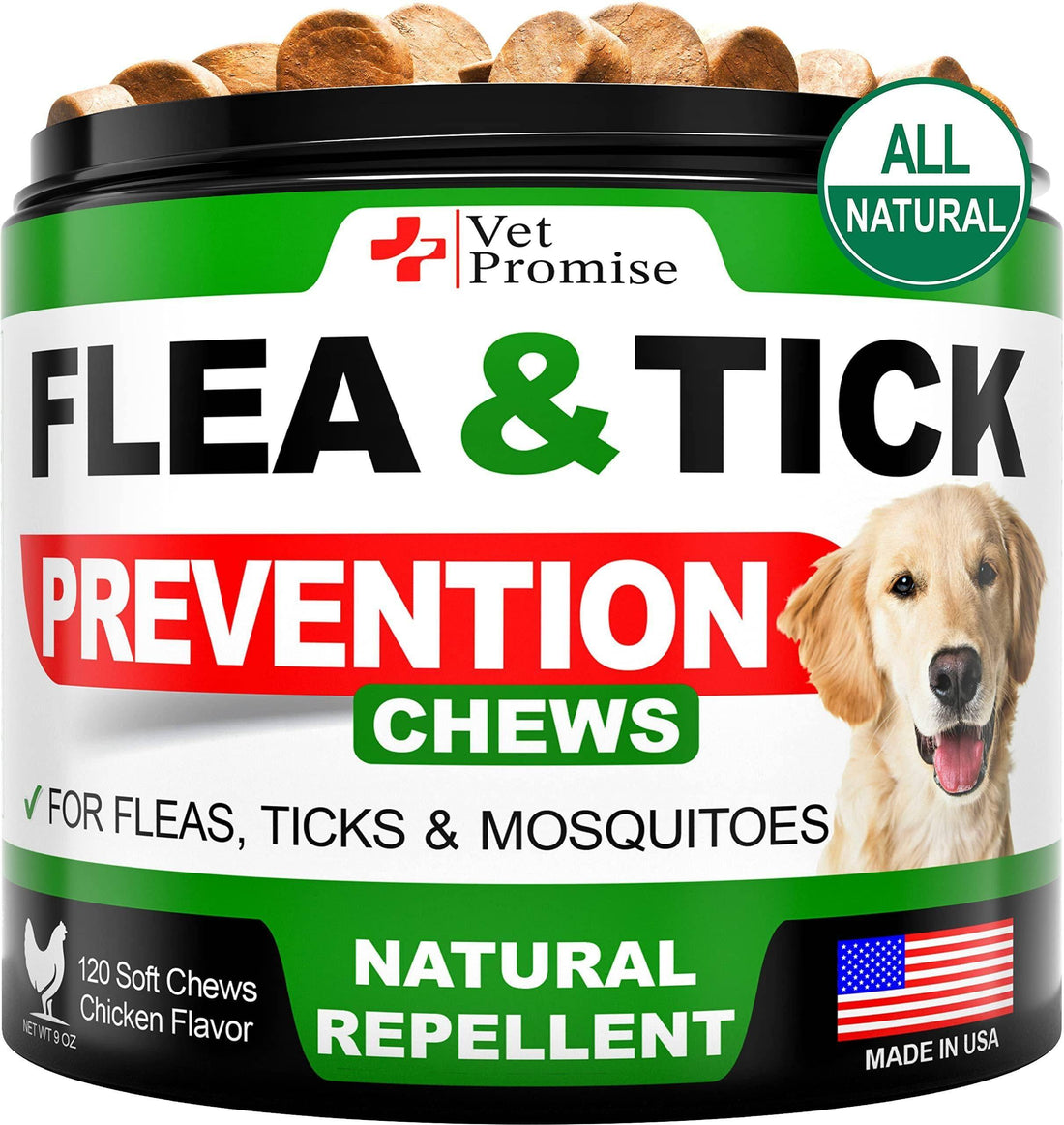 Flea and Tick Prevention for Dogs Chewables   All Natural Dog Flea &amp;