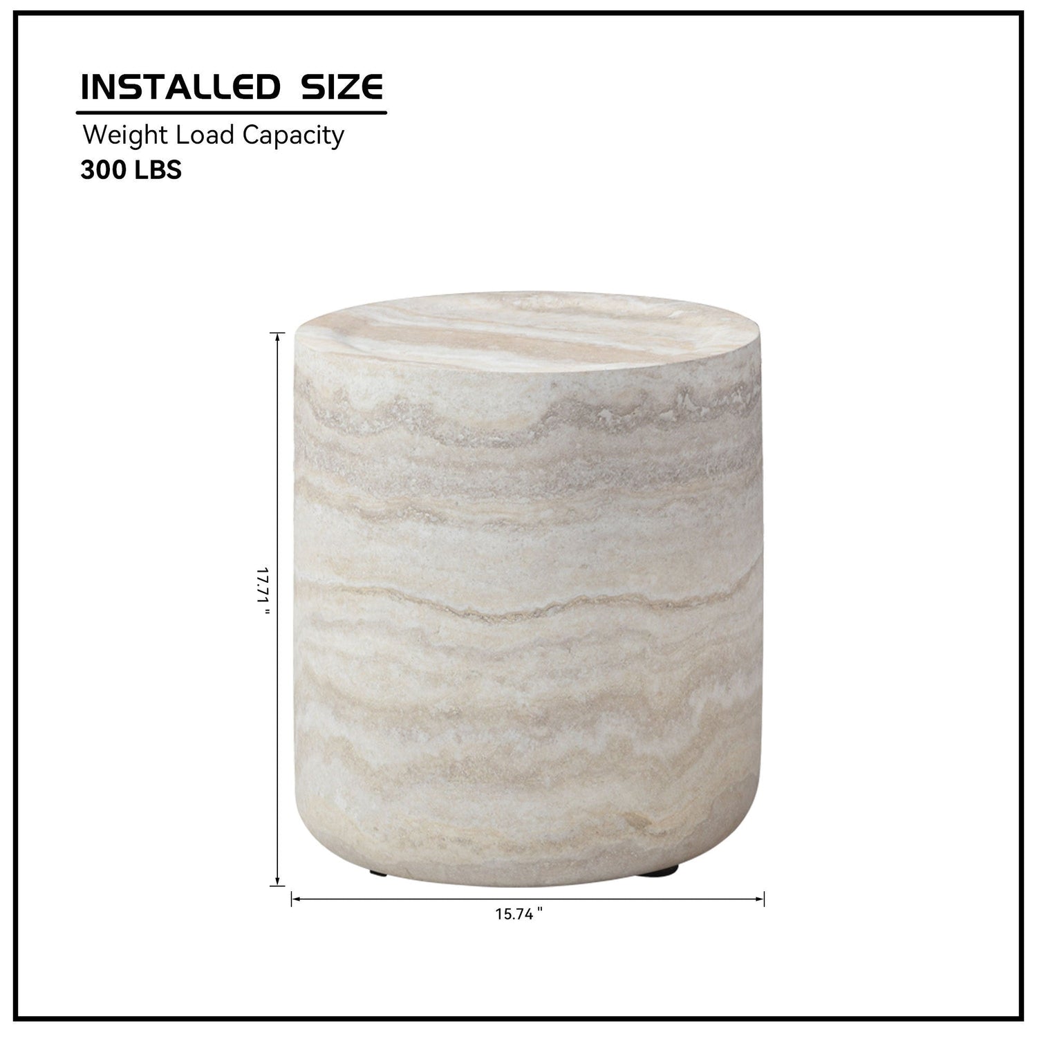 15.74 inch Faux MARS marble Pattern Coffee Tables for Living Room