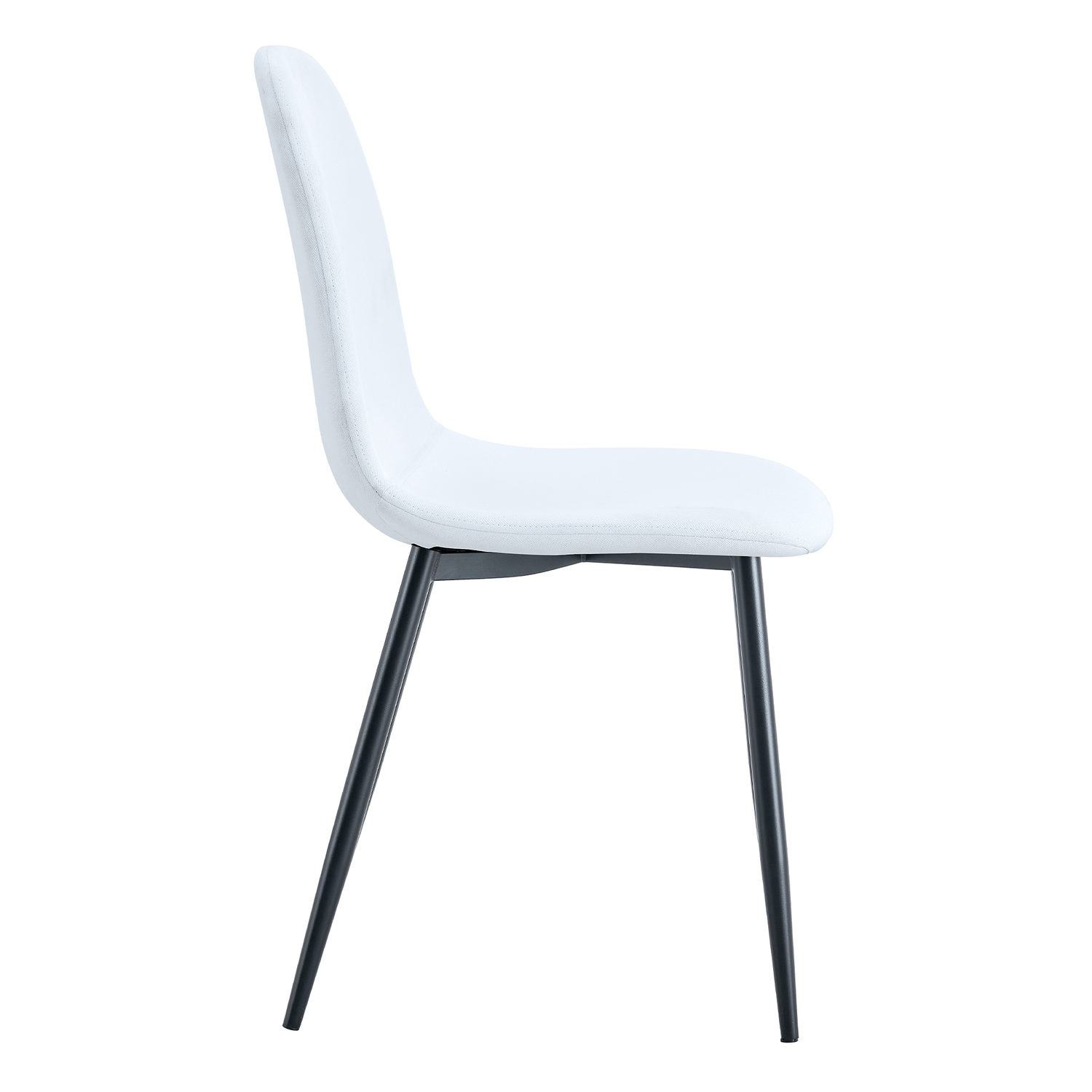 Luxury Simple Chair - Set of 4 WHITE Linen-Cotton Material High