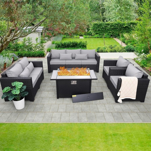 5 Pcs Outdoor Furniture Sets Patio Furniture Set with 45&quot; Fire Pit