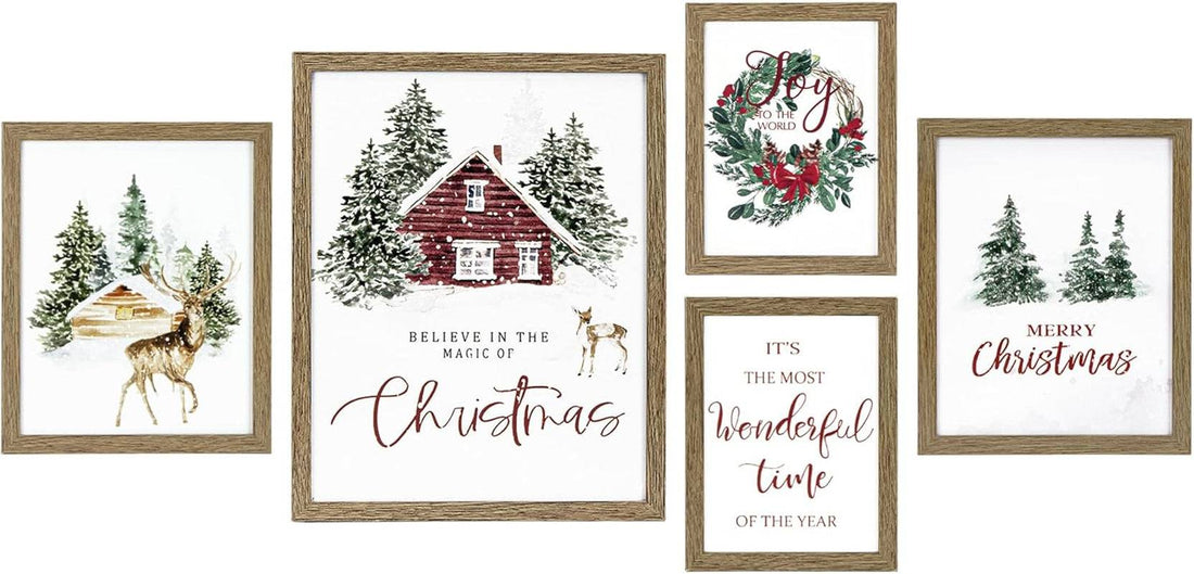 Christmas Forest Framed Art Winter Decor Wall Set