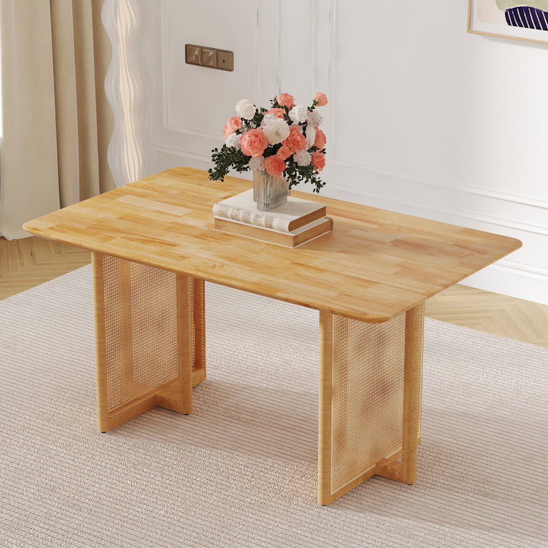 Chinese country retro solid wood dining table, simple modern imitation