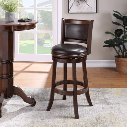 Augusta Bar Height Swivel Stool, 29-Inch, Cappuccino with Dark Brown