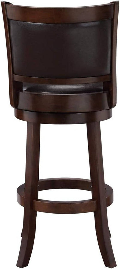 Augusta Bar Height Swivel Stool, 29-Inch, Cappuccino with Dark Brown